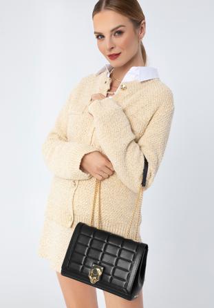 Handtasche mit Kette für Frauen, schwarz, 97-4E-613-1, Bild 1