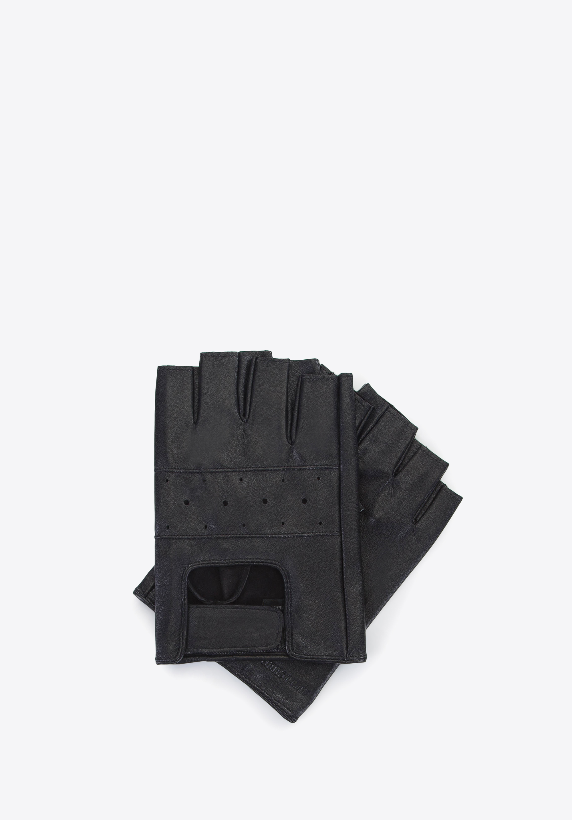 Herren-Autolederhandschuhe mit Klettverschluss, schwarz, 46-6-387-1-M, Bild 1
