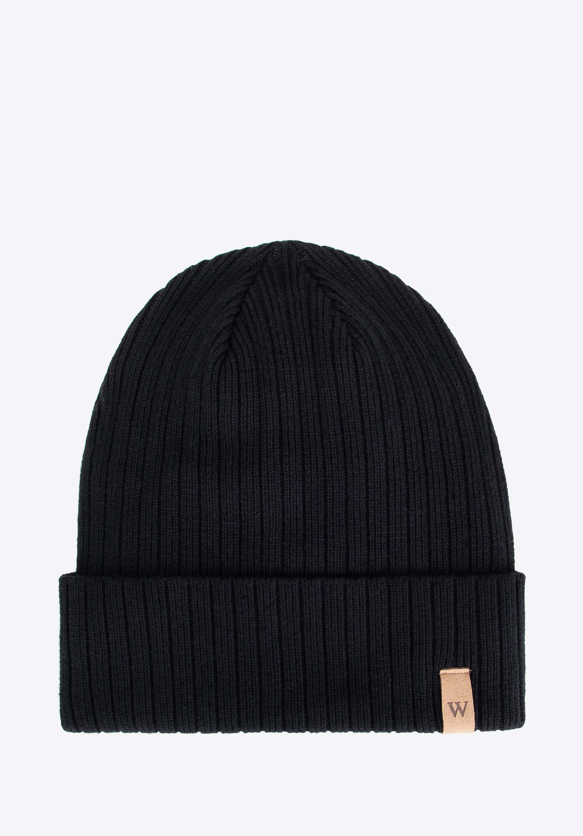 Herren-Baumwollhut mit umgeschlagener Krempe, schwarz, 103-HF-006-1, Bild 1