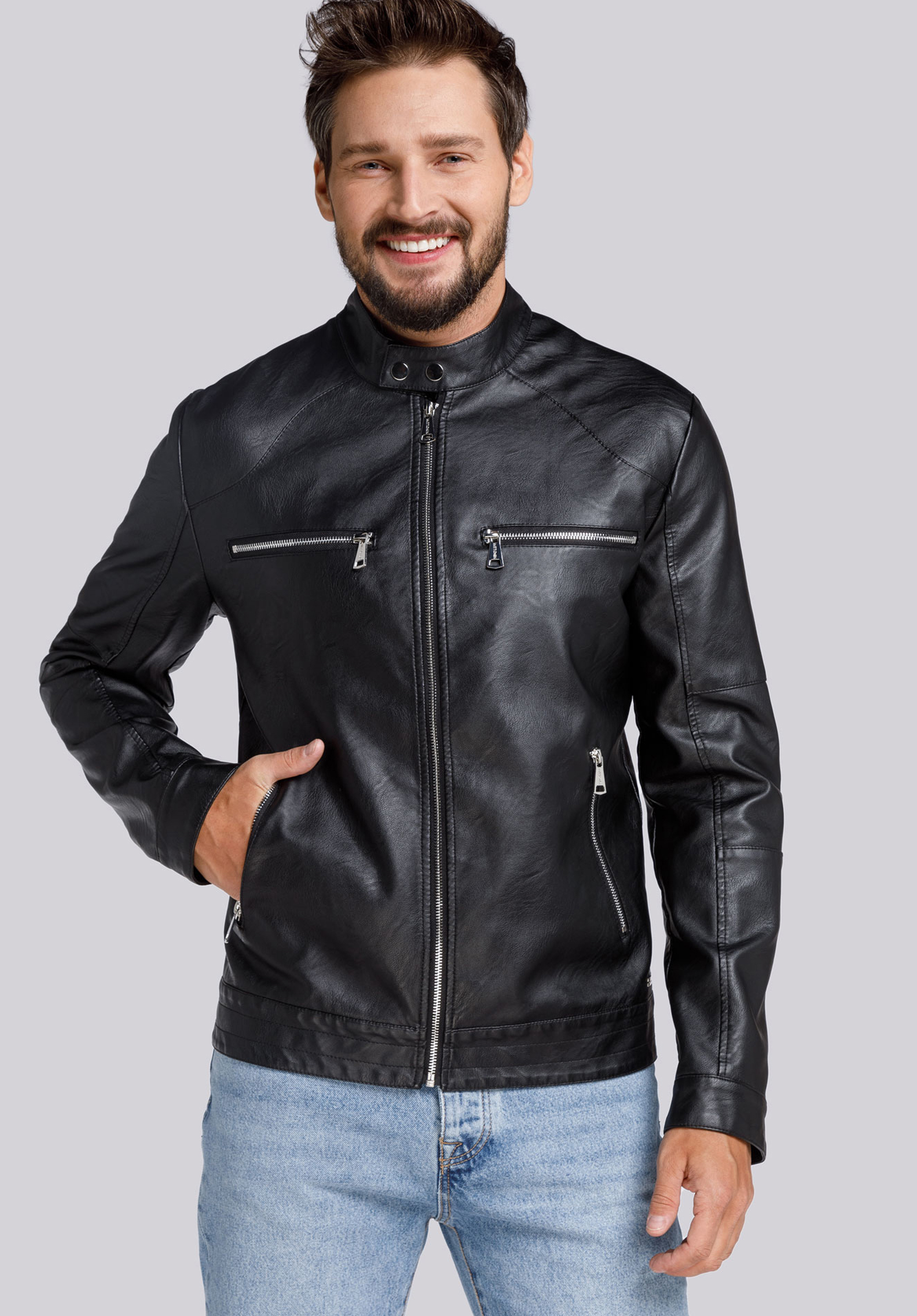 Herren-Biekerjacke, schwarz, 94-9P-151-1-M, Bild 1