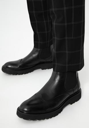 Herren-Chelsea-Stiefel aus Leder, schwarz, 97-M-514-1-42, Bild 1