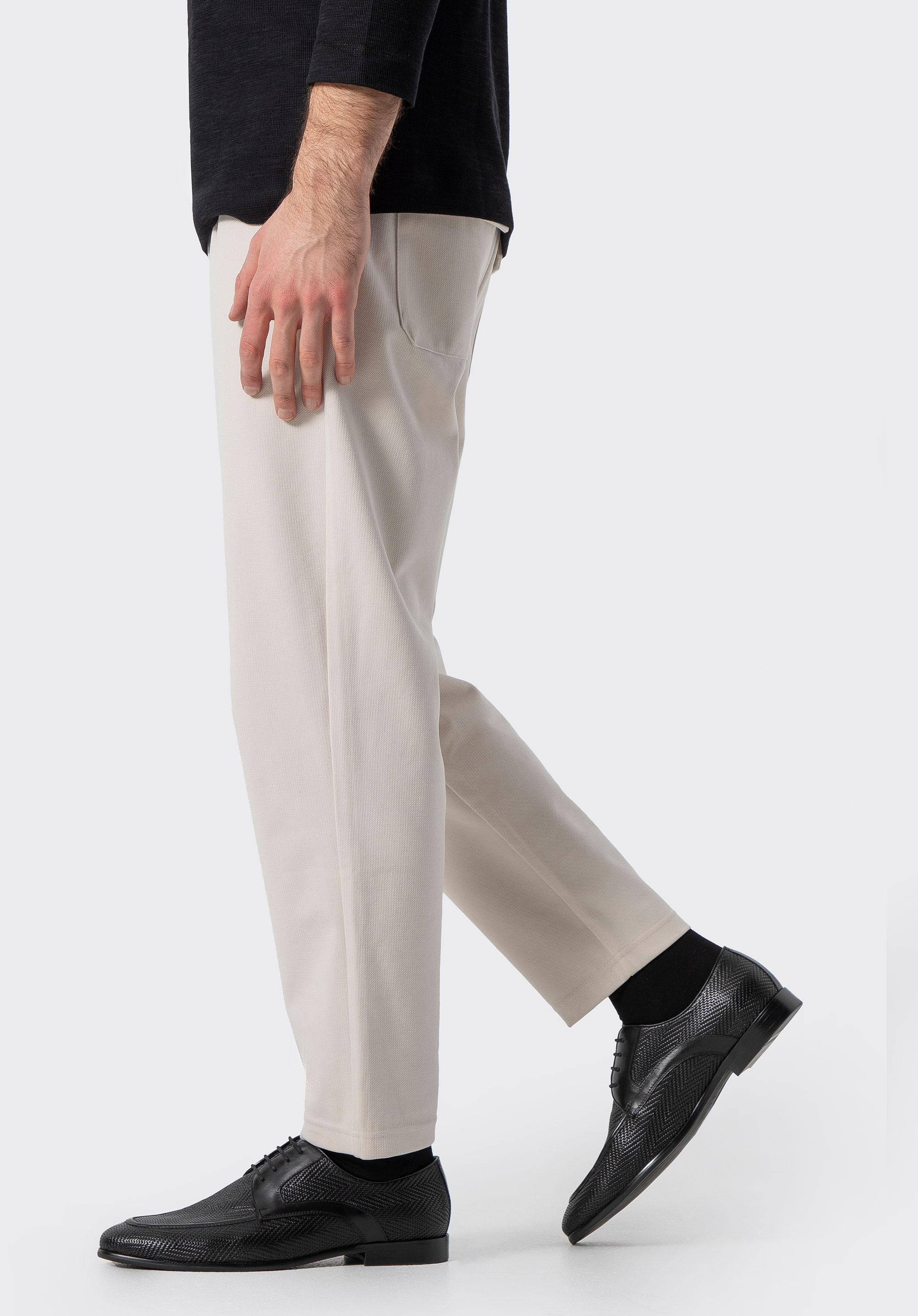 Herren Derby aus geflochtenem Leder, schwarz, 100-M-508-1-44, Bild 1