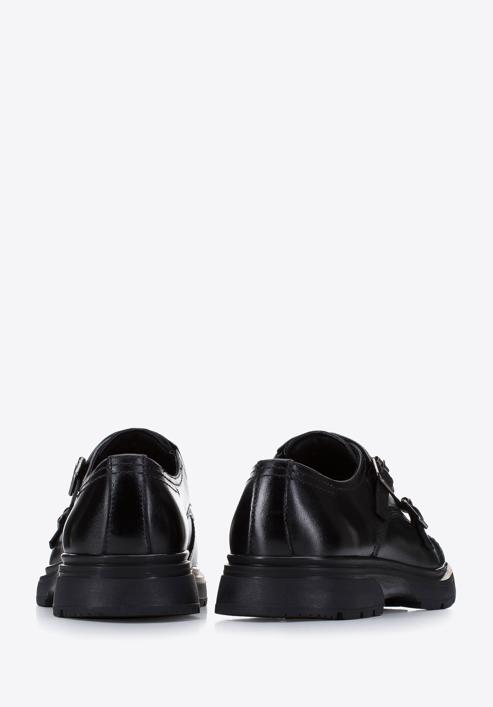 Herren-Doppelmonk-Schuhe aus Leder, schwarz, 97-M-510-1-40, Bild 4