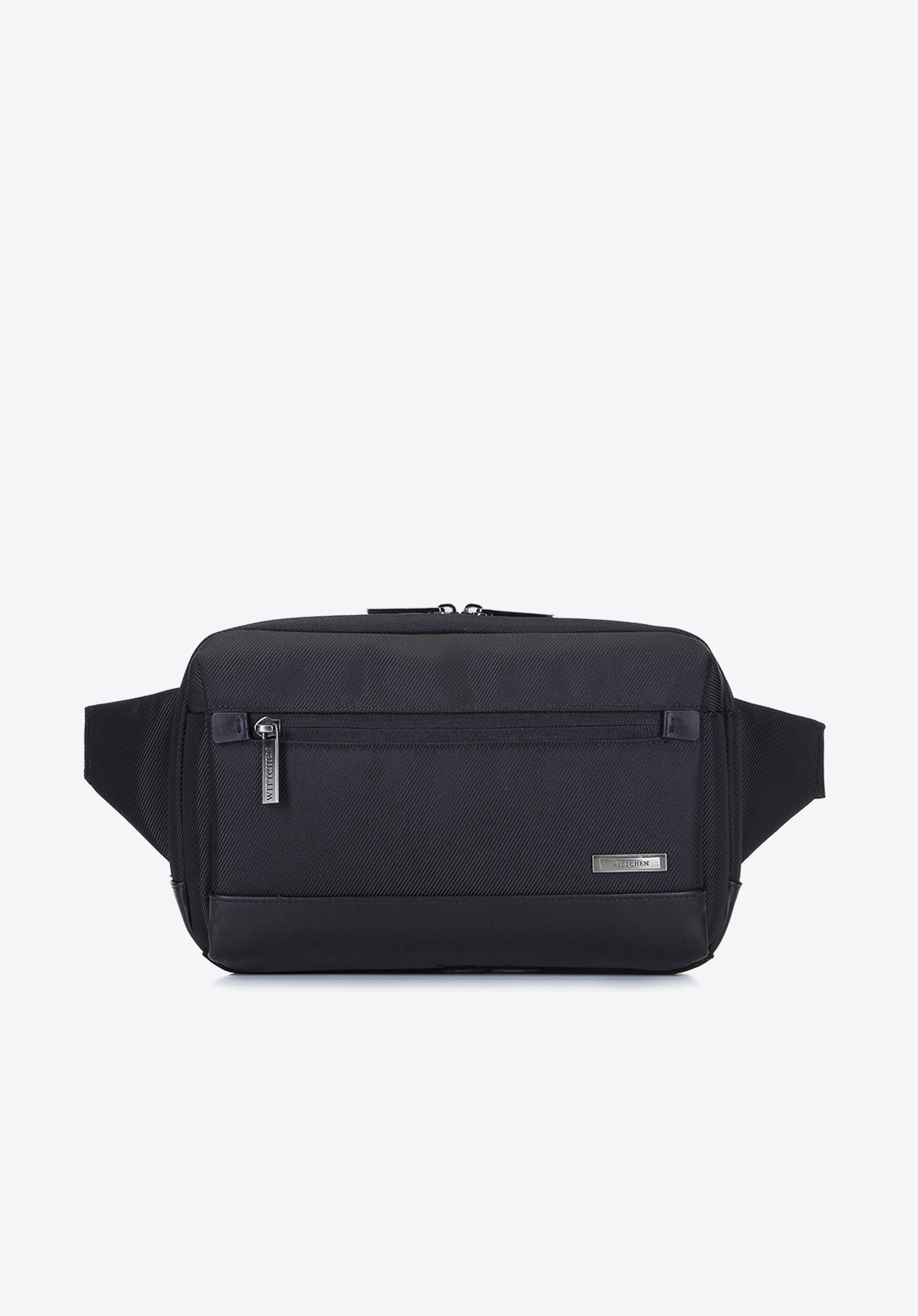 Herren Gürteltasche aus Leder und Kunststoff, schwarz, 93-3U-901-1, Bild 1