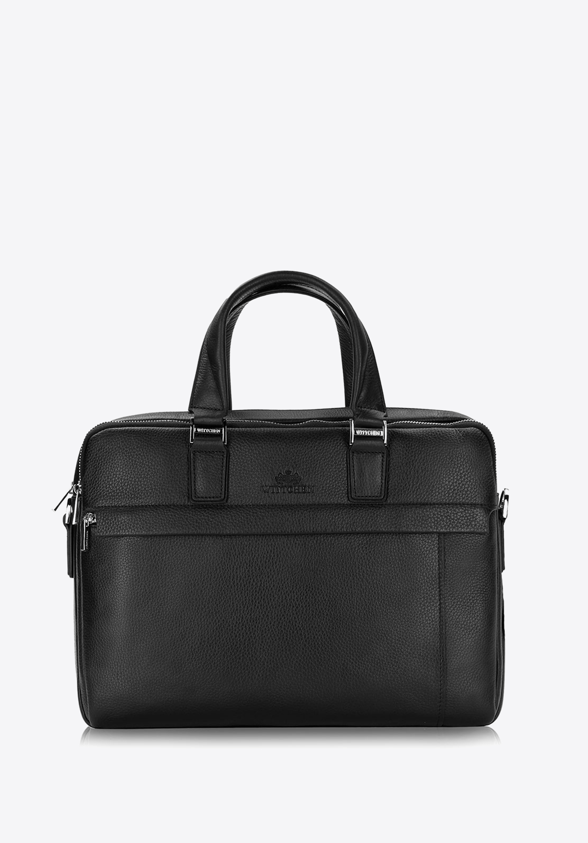 Herren-Laptoptasche aus Leder mit Nähten