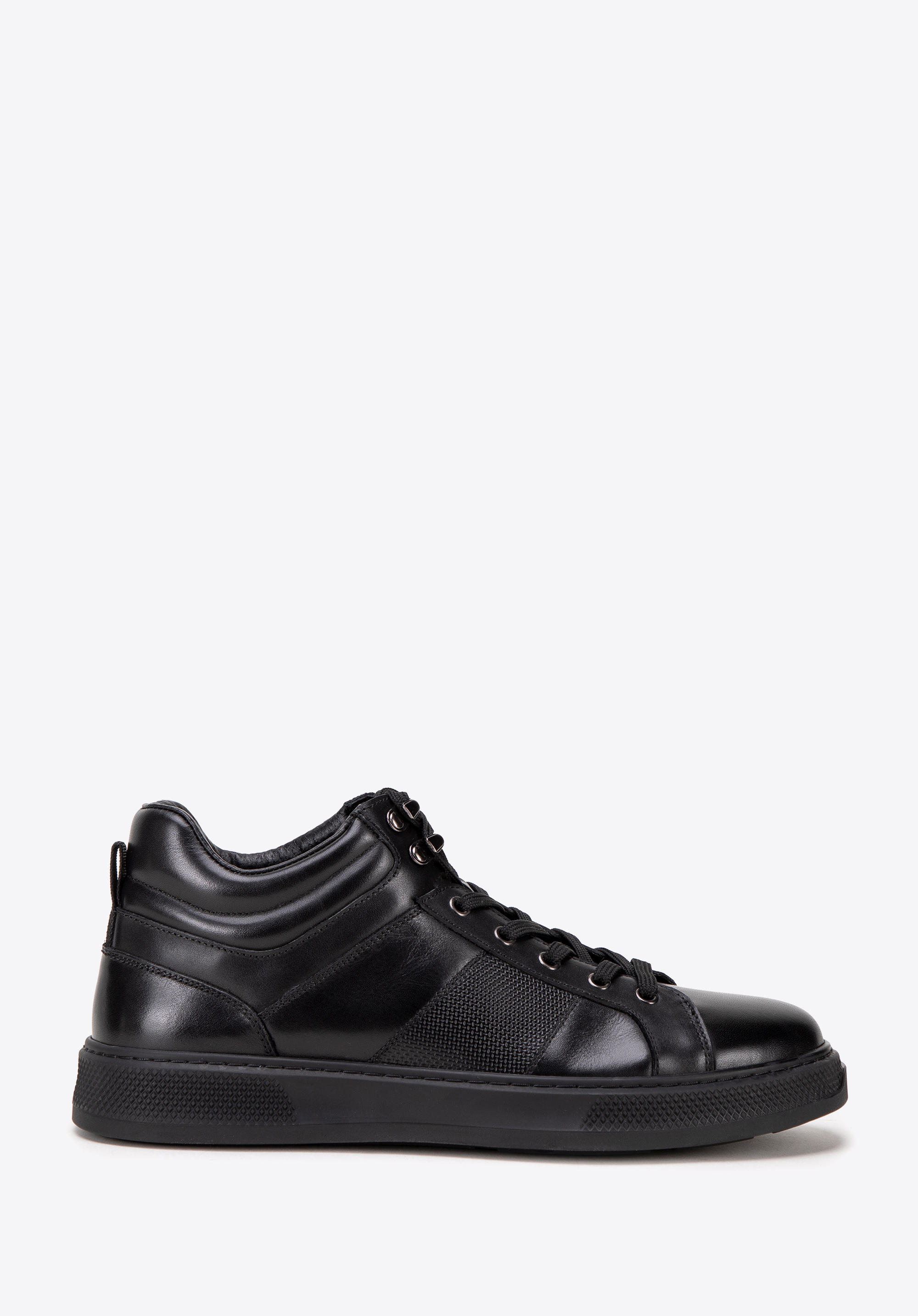 Herren Leder Schnürsneakers, schwarz, 99-M-710-1-40, Bild 1