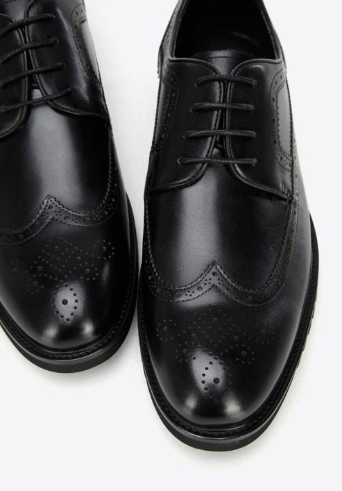 Herren-Lederbrogues mit leichter Sohle, schwarz, 96-M-501-5-42, Bild 7