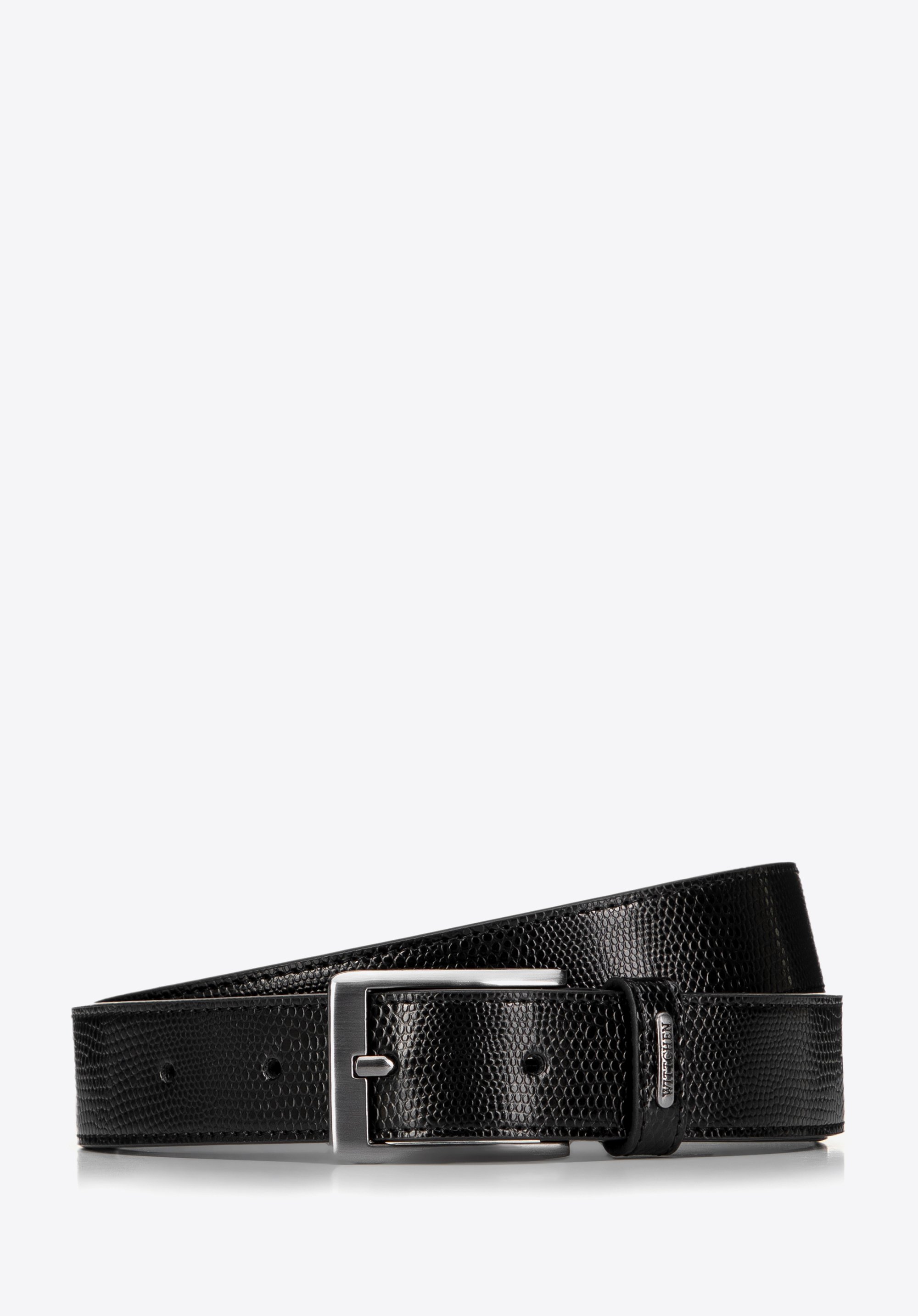 Herren Ledergürtel Lisard, schwarz, 99-8M-108-1-11, Bild 1