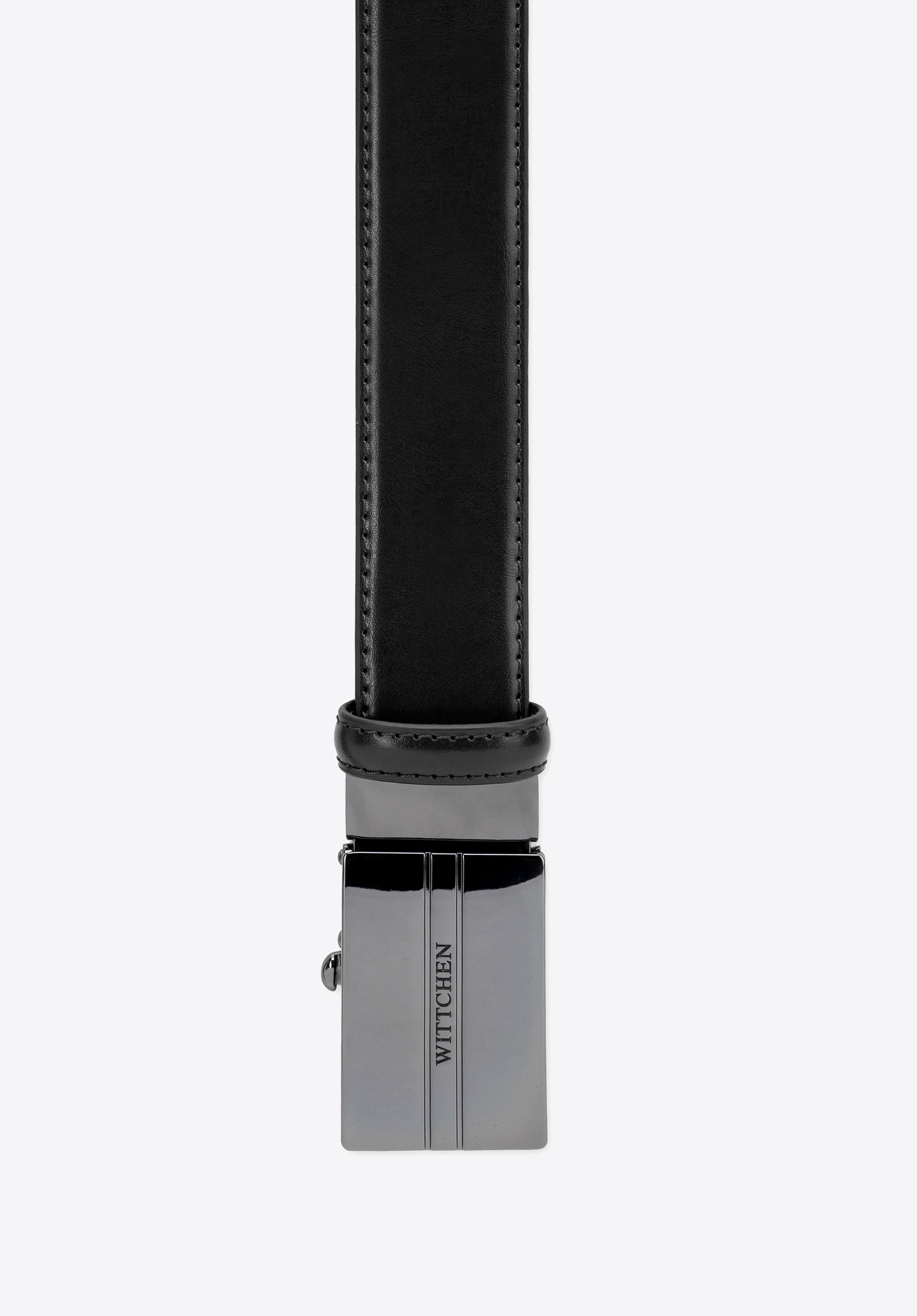 Herren-Ledergürtel mit Automatikschließe, schwarz, 103-8M-915-1-12, Bild 1