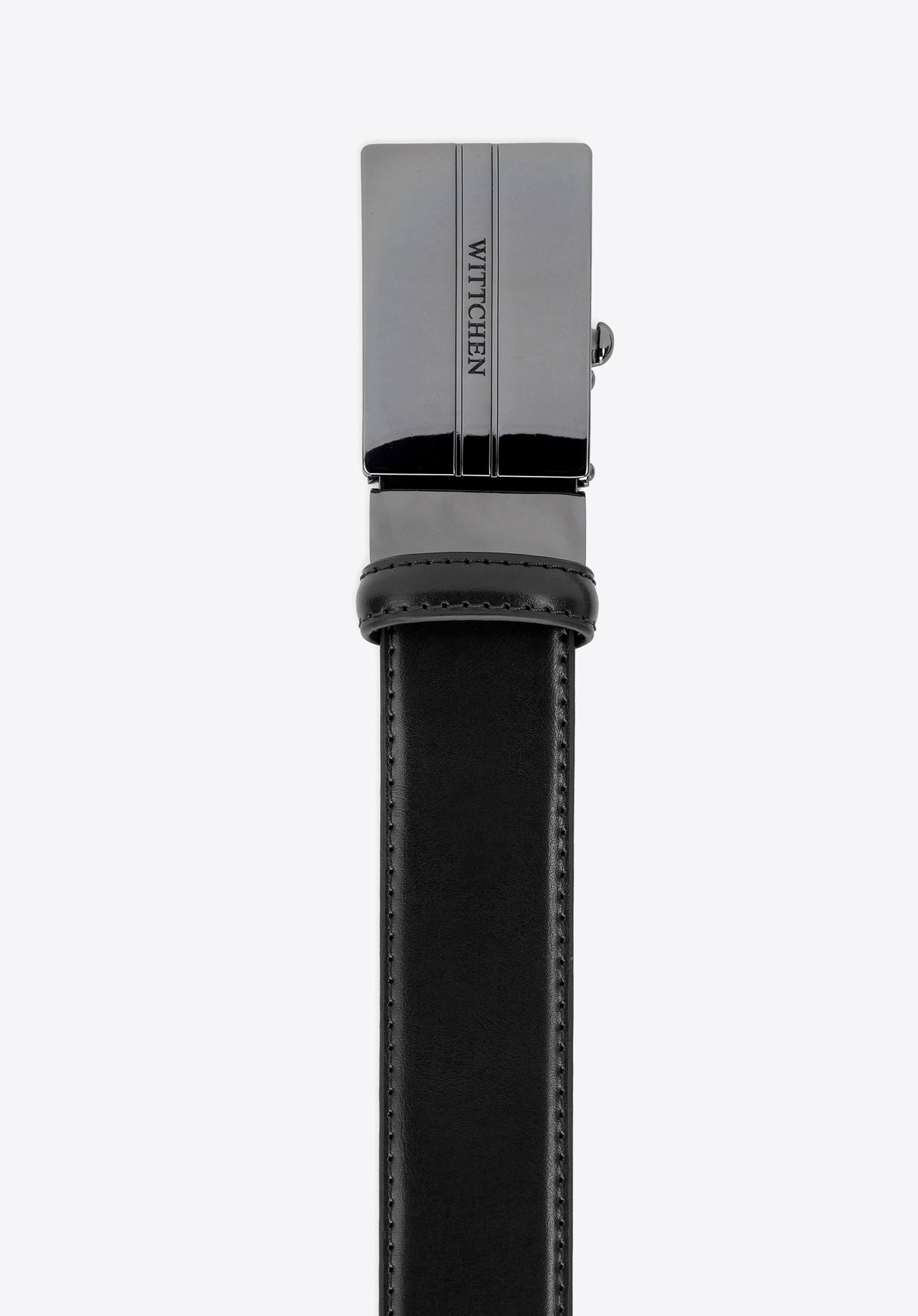 Herren-Ledergürtel mit Automatikschließe, schwarz, 103-8M-915-1-11, Bild 1