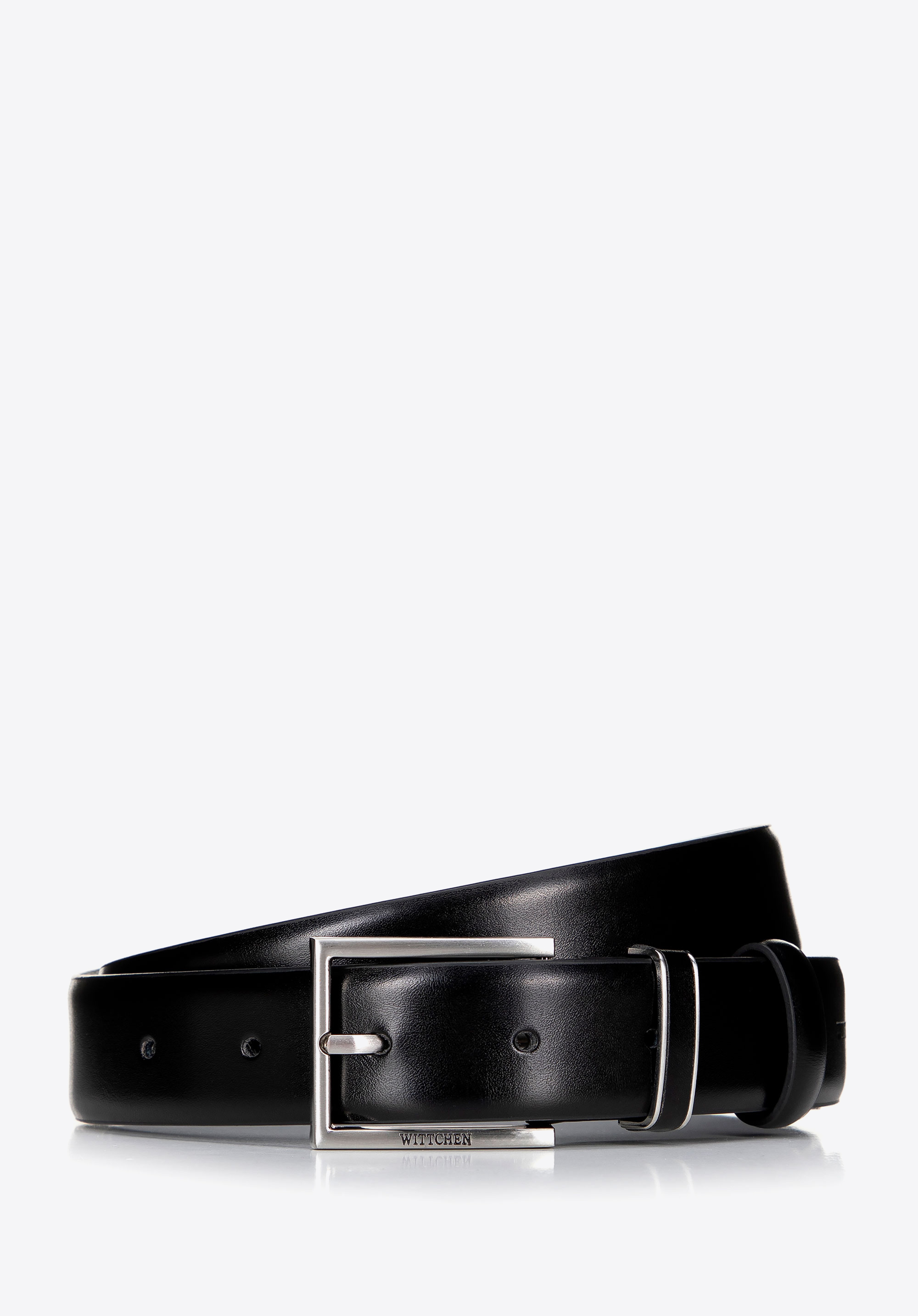 Herren-Ledergürtel mit Gürtelhalter aus Metall, schwarz, 100-8M-914-1-11, Bild 1
