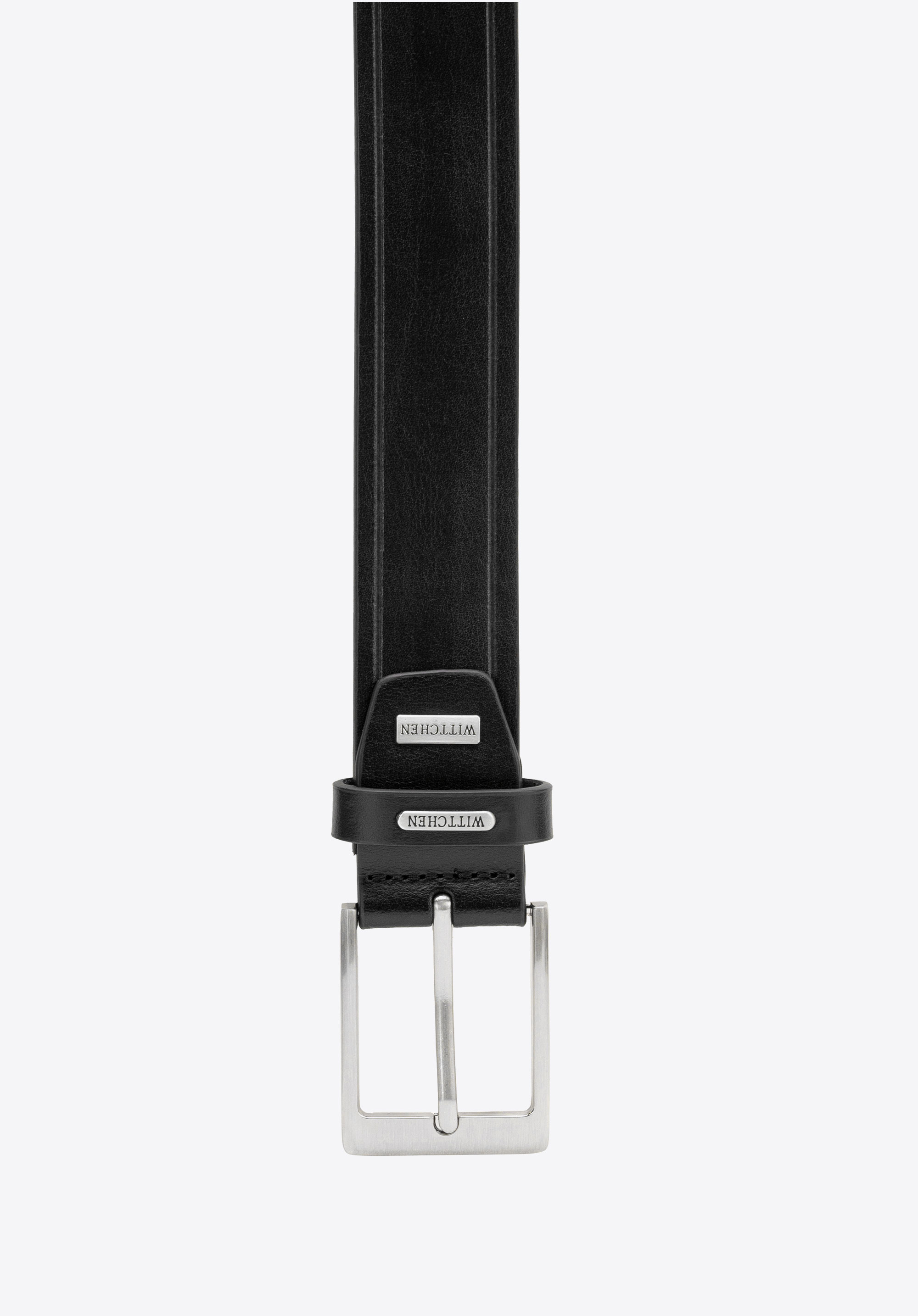 Herren-Ledergürtel mit klassischer Dornschließe, schwarz, 103-8M-111-1-90, Bild 1