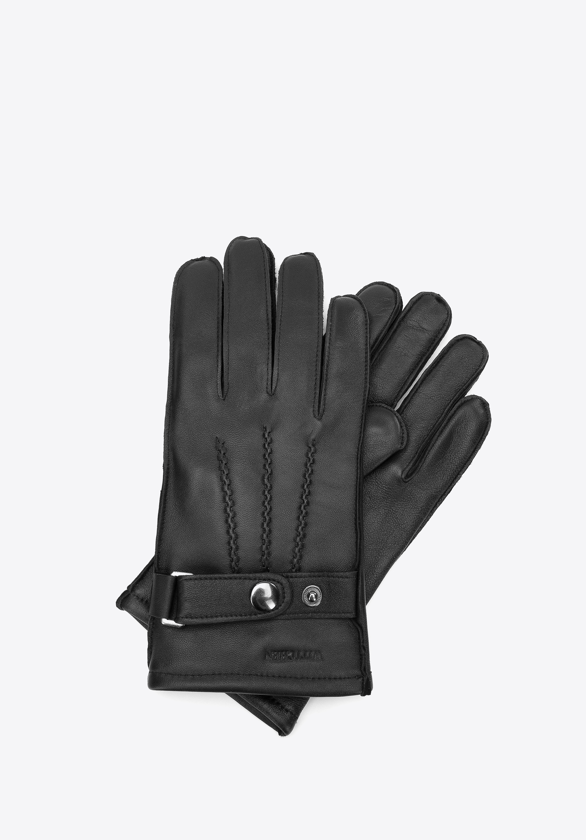 Herren Lederhandschuhe mit Naht, schwarz, 44-6A-005-1-M, Bild 1