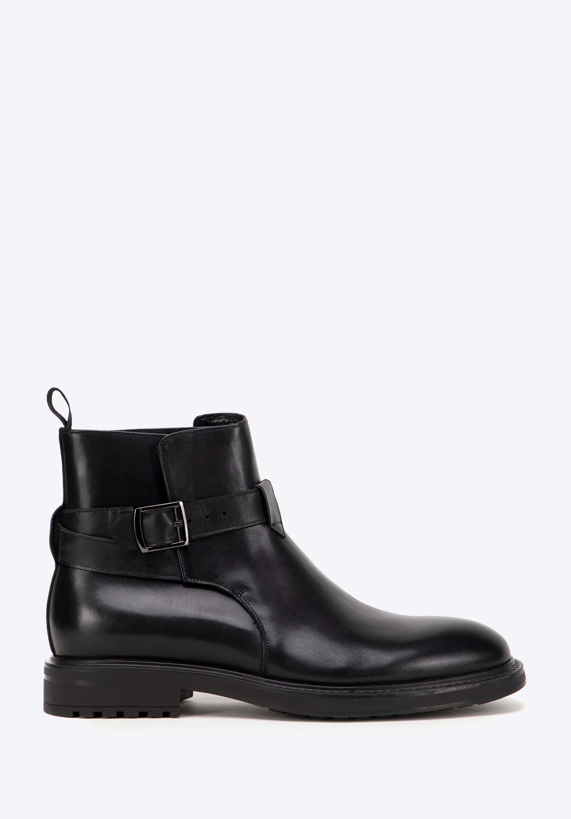 Herren Lederstiefelette mit Schnalle I WITTCHEN, schwarz, 99-M-511-1-45, Bild 1