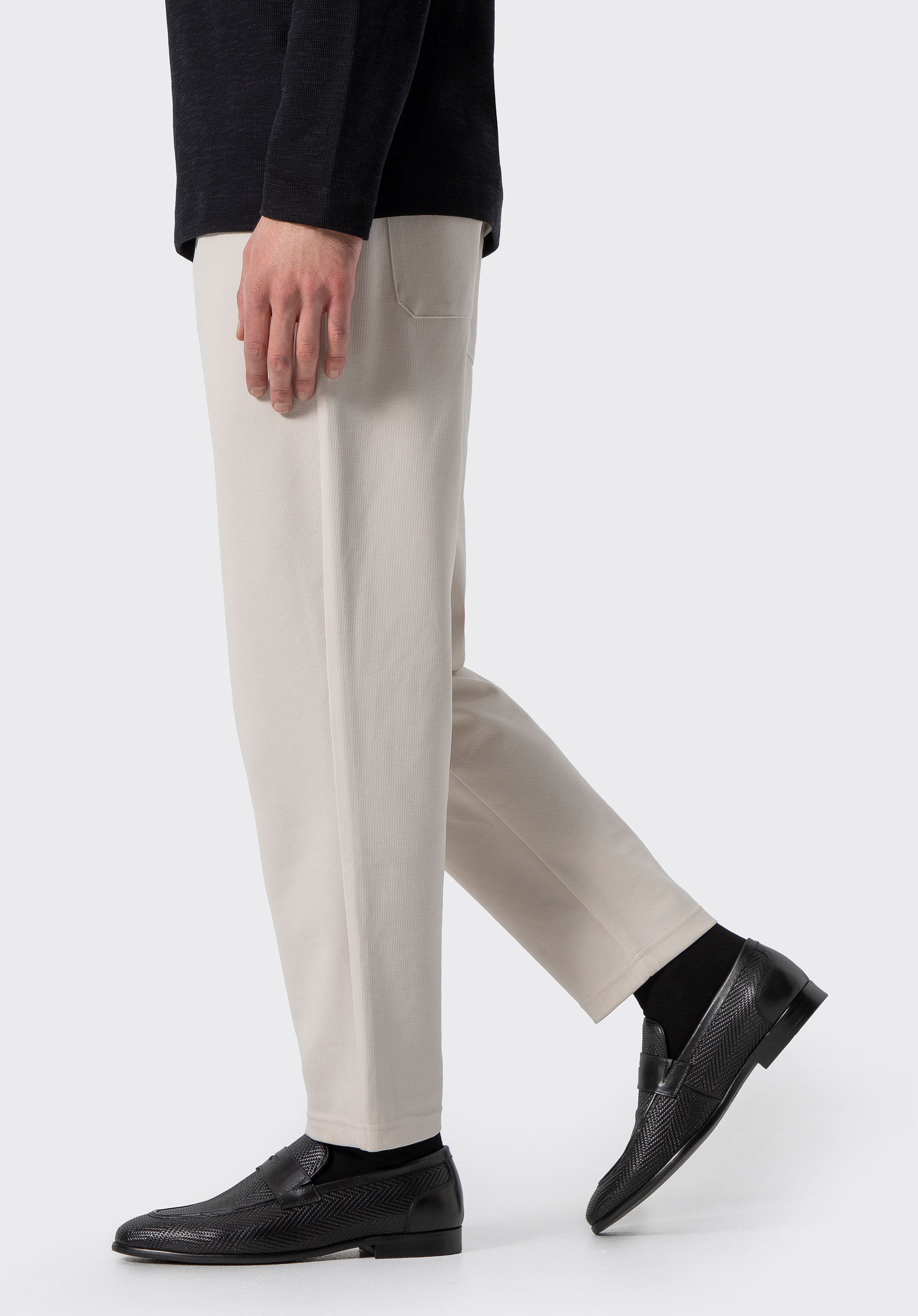 Herren Mokassins aus geflochtenem Leder, schwarz, 100-M-507-1-39, Bild 1