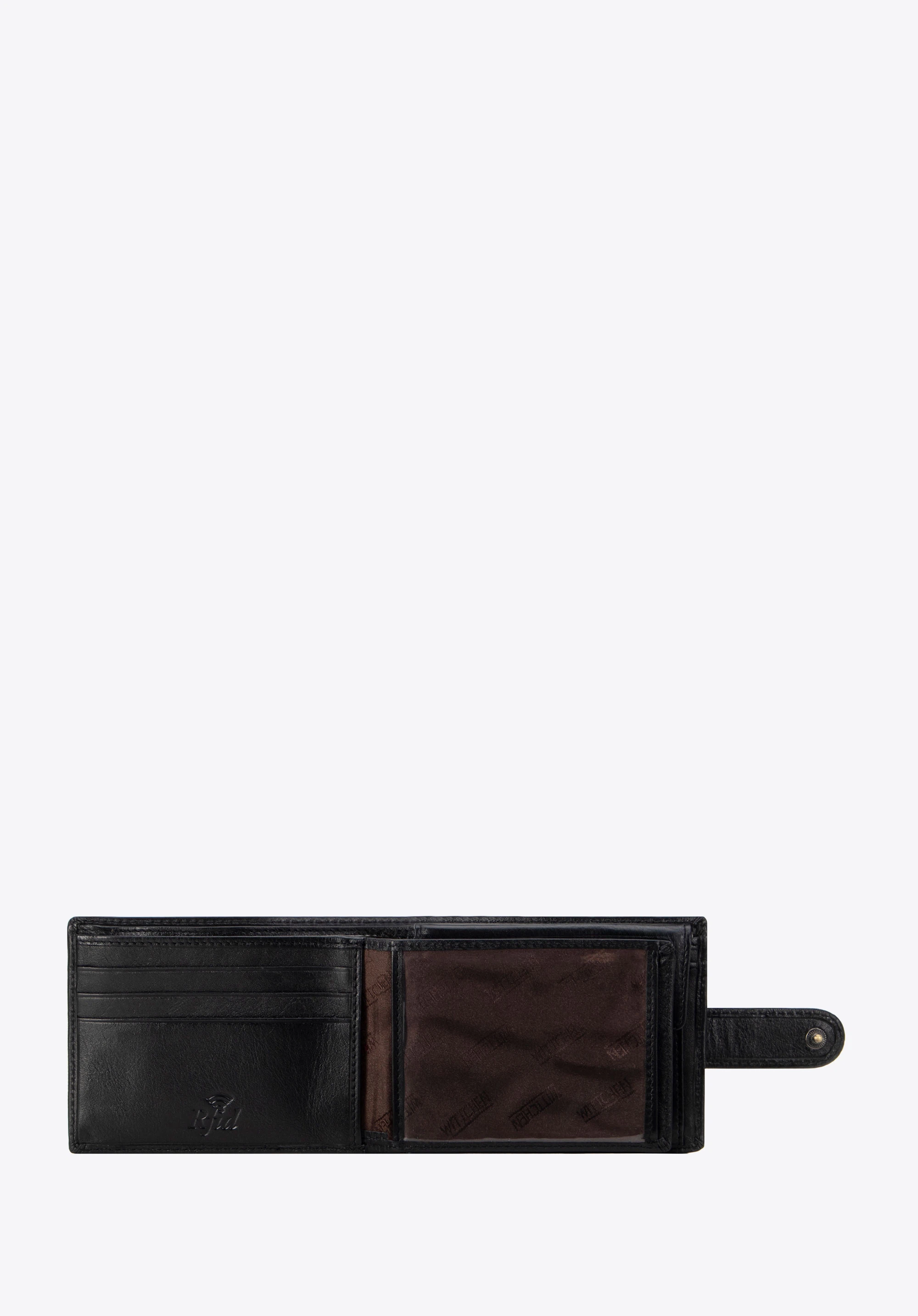Herren-Portemonnaie aus Leder mit Schnallenverschluss, schwarz, 14-1-038-LG1, Bild 1