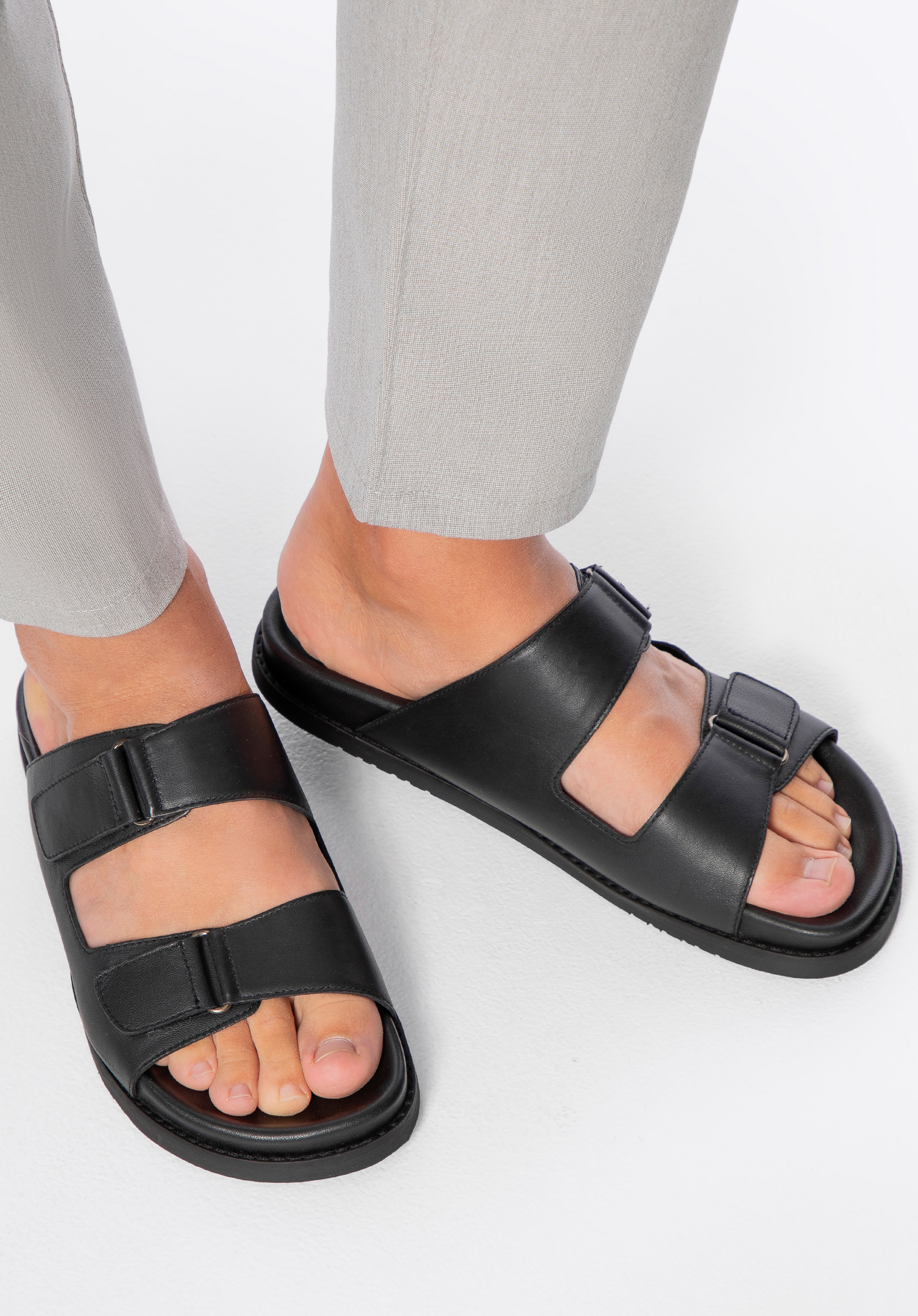 Herren-Sandalen aus Leder, schwarz, 100-M-751-1-43, Bild 1