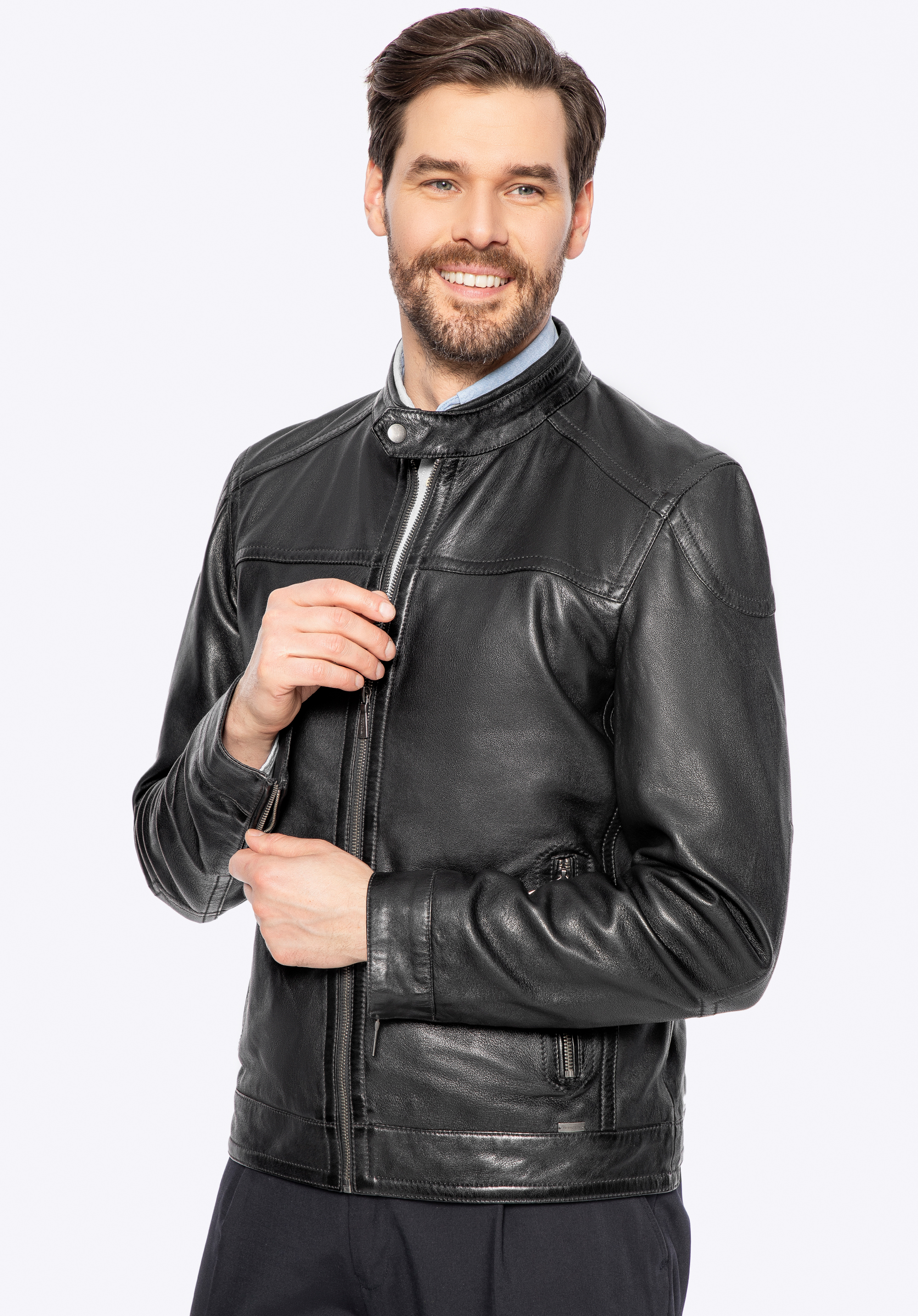 Herren Schafsfell-Jacke, schwarz, 100-09-413-1-L, Bild 1