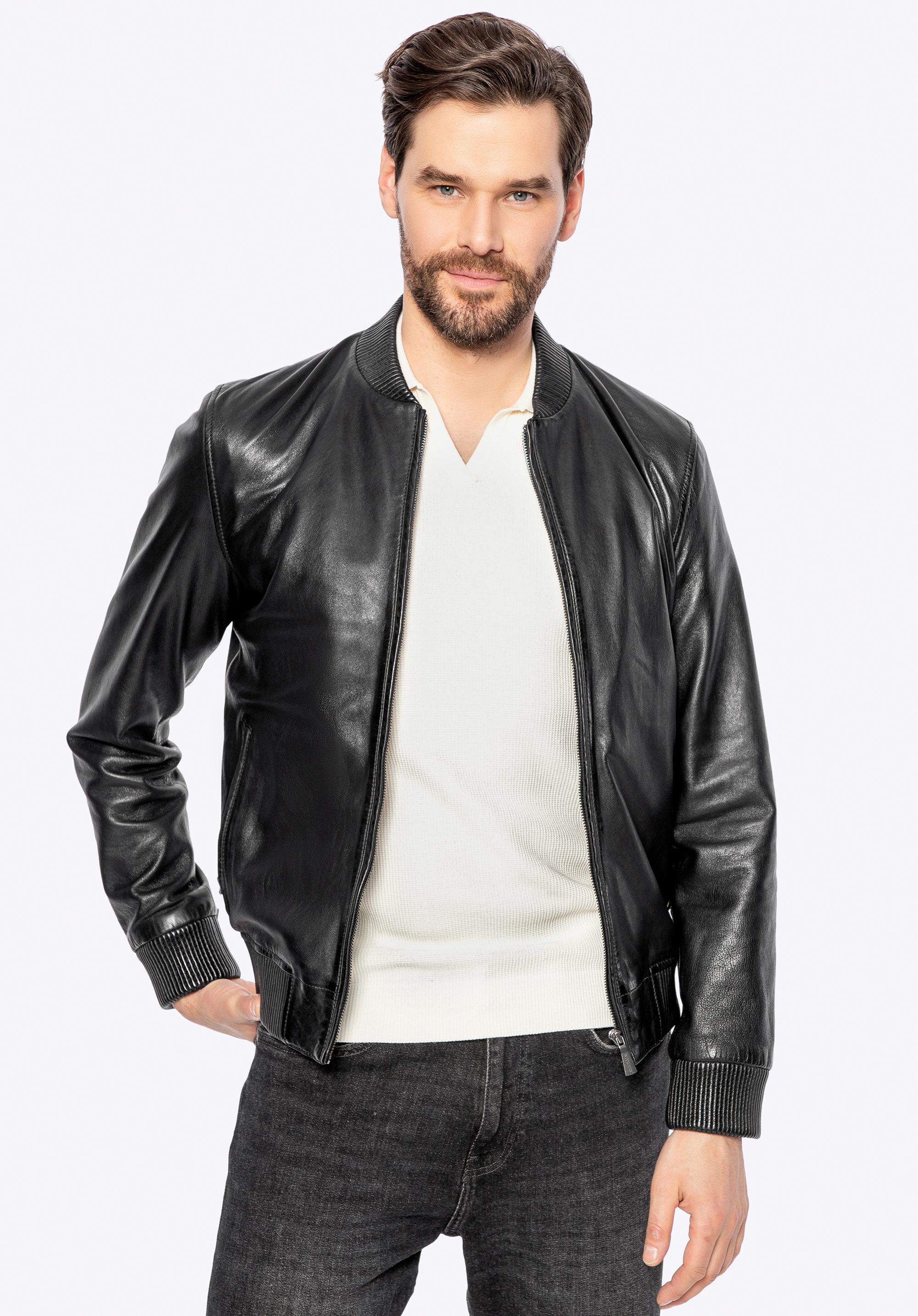 Herren-Schafsfelljacke, schwarz, 100-09-411-1-M, Bild 1