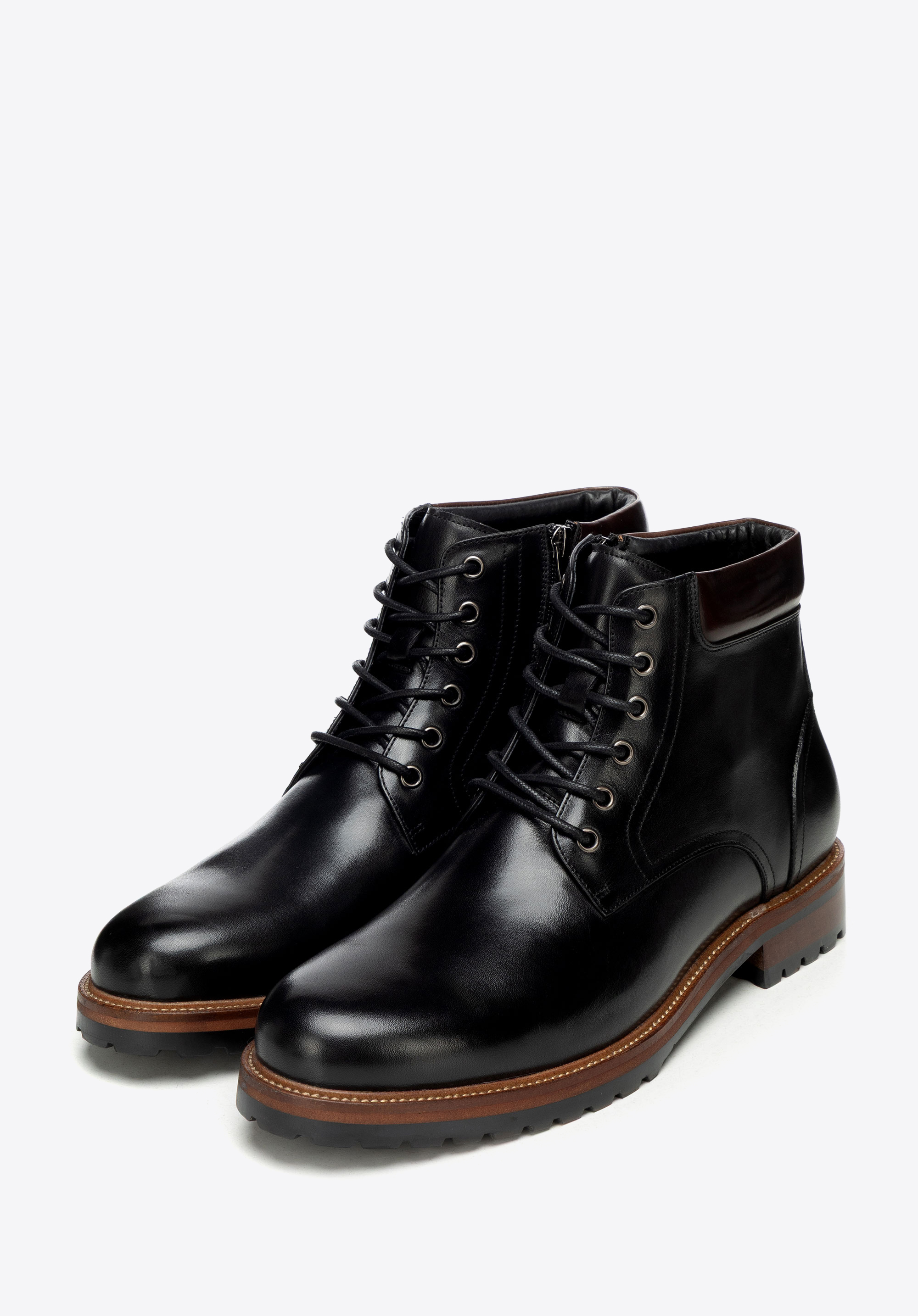 Herren-Schnürstiefel aus Leder, schwarz, 101-M-518-1-45, Bild 1