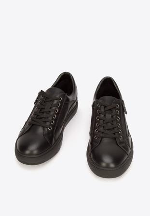 Herren-Sneaker aus Leder, schwarz, 93-M-501-1-44, Bild 1