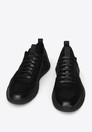Herren-Sneaker aus Leder mit flexibler Sohle, schwarz, 93-M-901-1-40, Bild 1