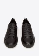Herren-Sneaker aus Leder mit lackiertem Einsatz, schwarz, 93-M-502-1-41, Bild 3