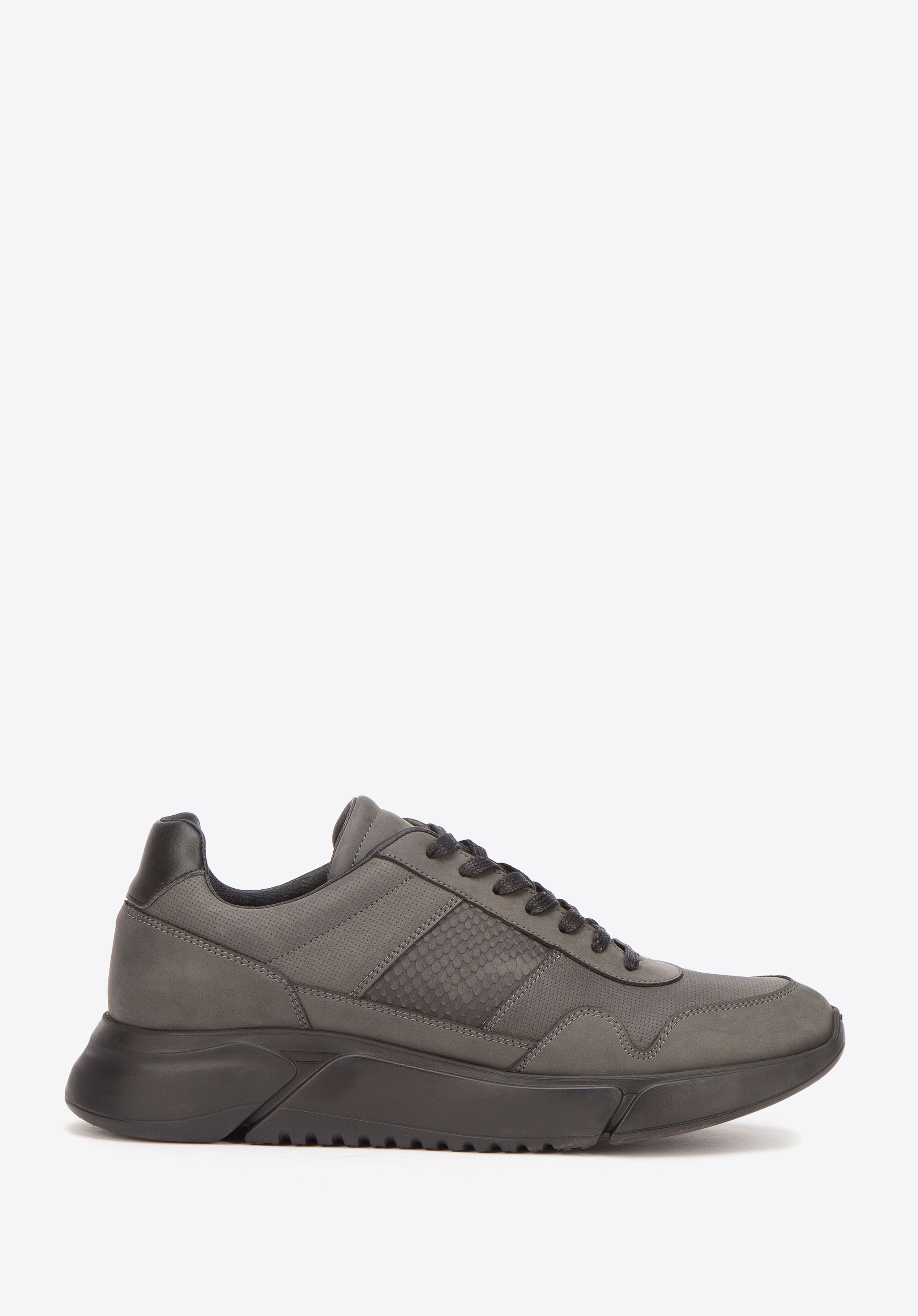 Herren-Sneaker aus veganem Leder, schwarz, 93-M-301-1-43, Bild 1