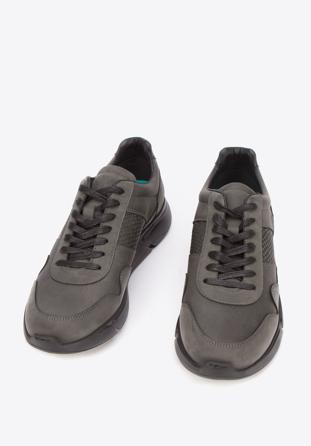 Herren-Sneaker aus veganem Leder, schwarz, 93-M-301-1-41, Bild 1