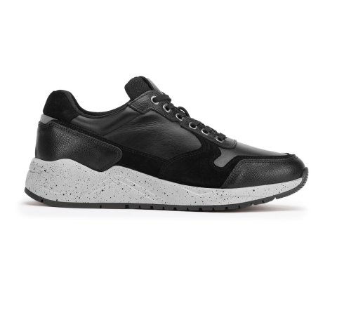 Herren-Sneakers aus Leder mit dicker Sohle, schwarz, 93-M-300-1M-45, Bild 1
