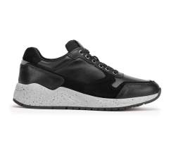 Herren-Sneakers aus Leder mit dicker Sohle, schwarz, 93-M-300-1-44, Bild 1
