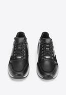 Herren-Sneakers aus Leder mit dicker Sohle, schwarz, 93-M-300-1M-40, Bild 3