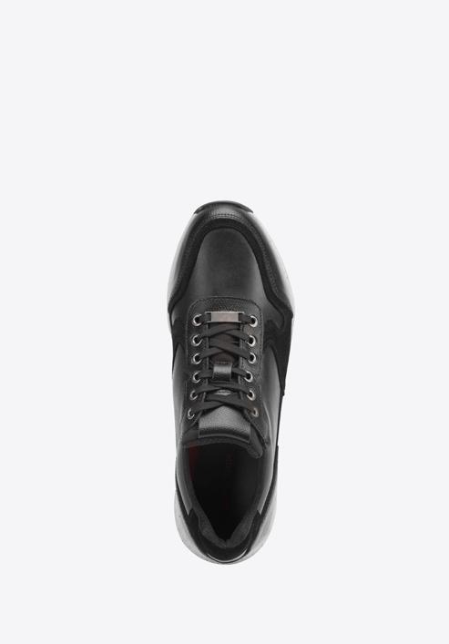 Herren-Sneakers aus Leder mit dicker Sohle, schwarz, 93-M-300-1-40, Bild 4