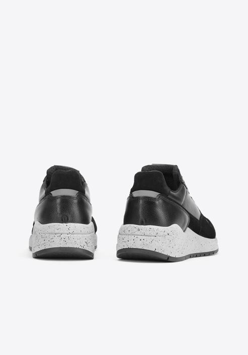 Herren-Sneakers aus Leder mit dicker Sohle, schwarz, 93-M-300-1M-39, Bild 5