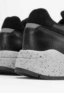 Herren-Sneakers aus Leder mit dicker Sohle, schwarz, 93-M-300-1M-43, Bild 8