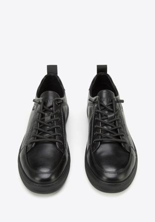 Herren-Sneakers aus Leder mit Stickerei, schwarz, 94-M-951-1-40, Bild 1