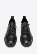 Herren-Sneakers aus Leder mit Stickerei, schwarz, 94-M-951-3-44, Bild 2