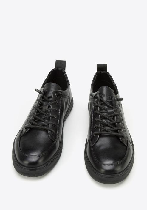 Herren-Sneakers aus Leder mit Stickerei, schwarz, 94-M-951-1-40, Bild 3