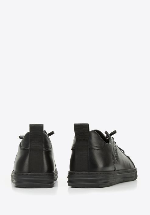Herren-Sneakers aus Leder mit Stickerei, schwarz, 94-M-951-3-44, Bild 4