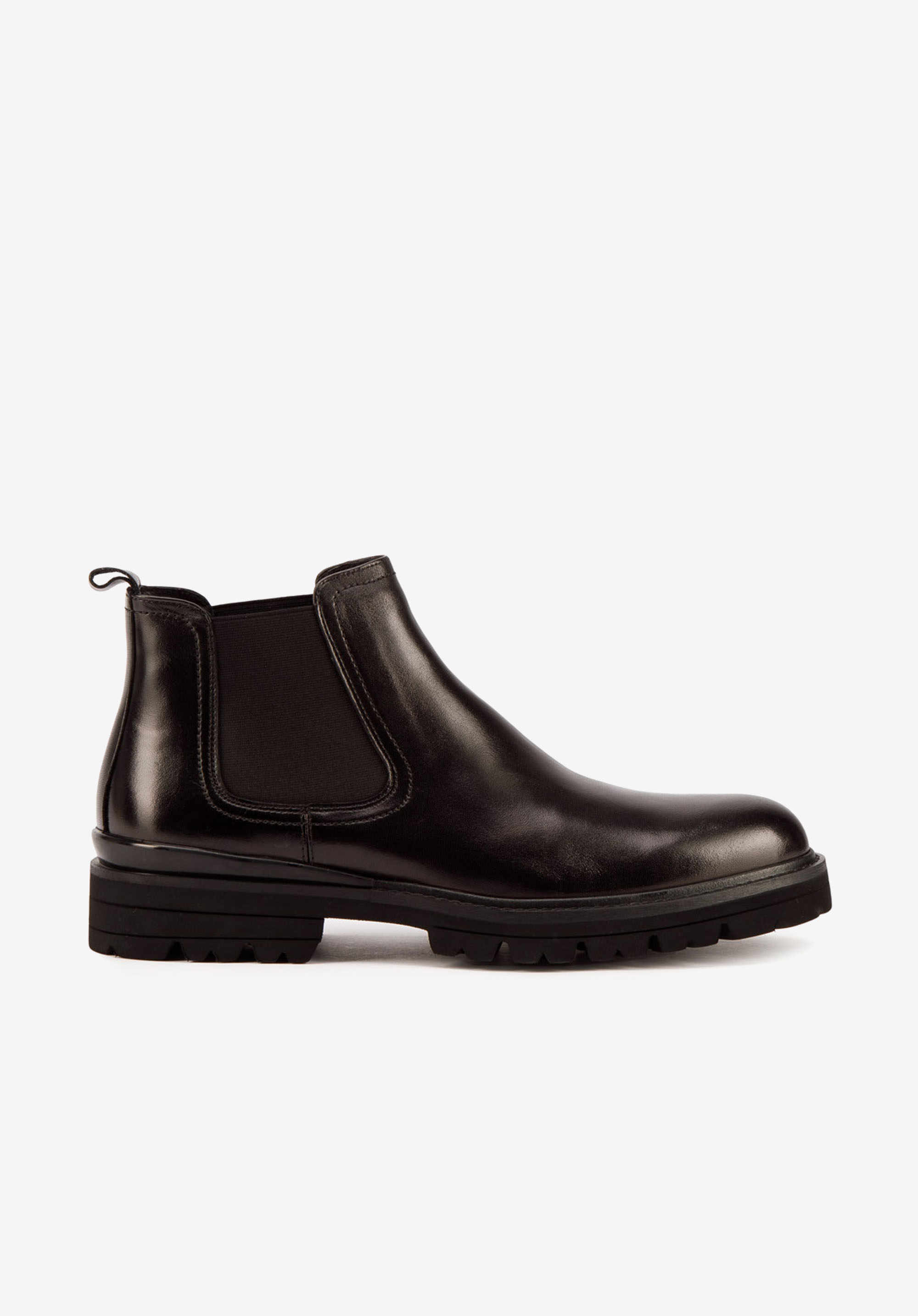 Herren-Stiefelette aus Leder mit dicken Sohlen, schwarz, 93-M-522-1-44, Bild 1
