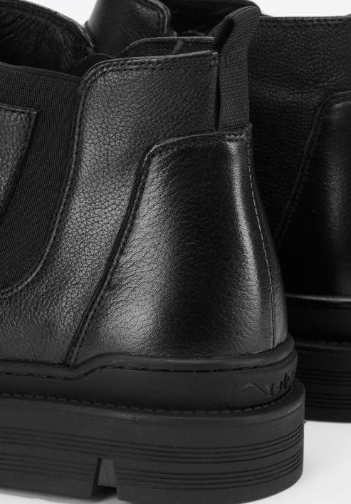 Herren-Stiefelette aus Leder mit Reißverschluss, schwarz, 93-M-920-1-41, Bild 8