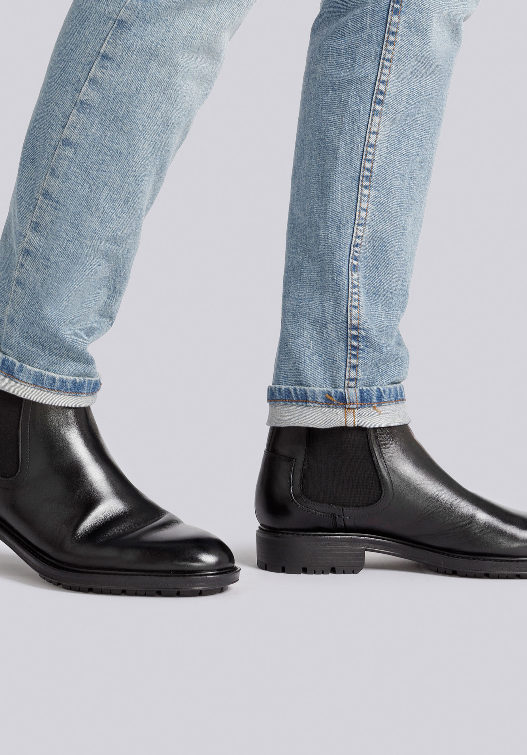 Herren-Stiefeletten aus Leder, schwarz, 93-M-914-1-43, Bild 1