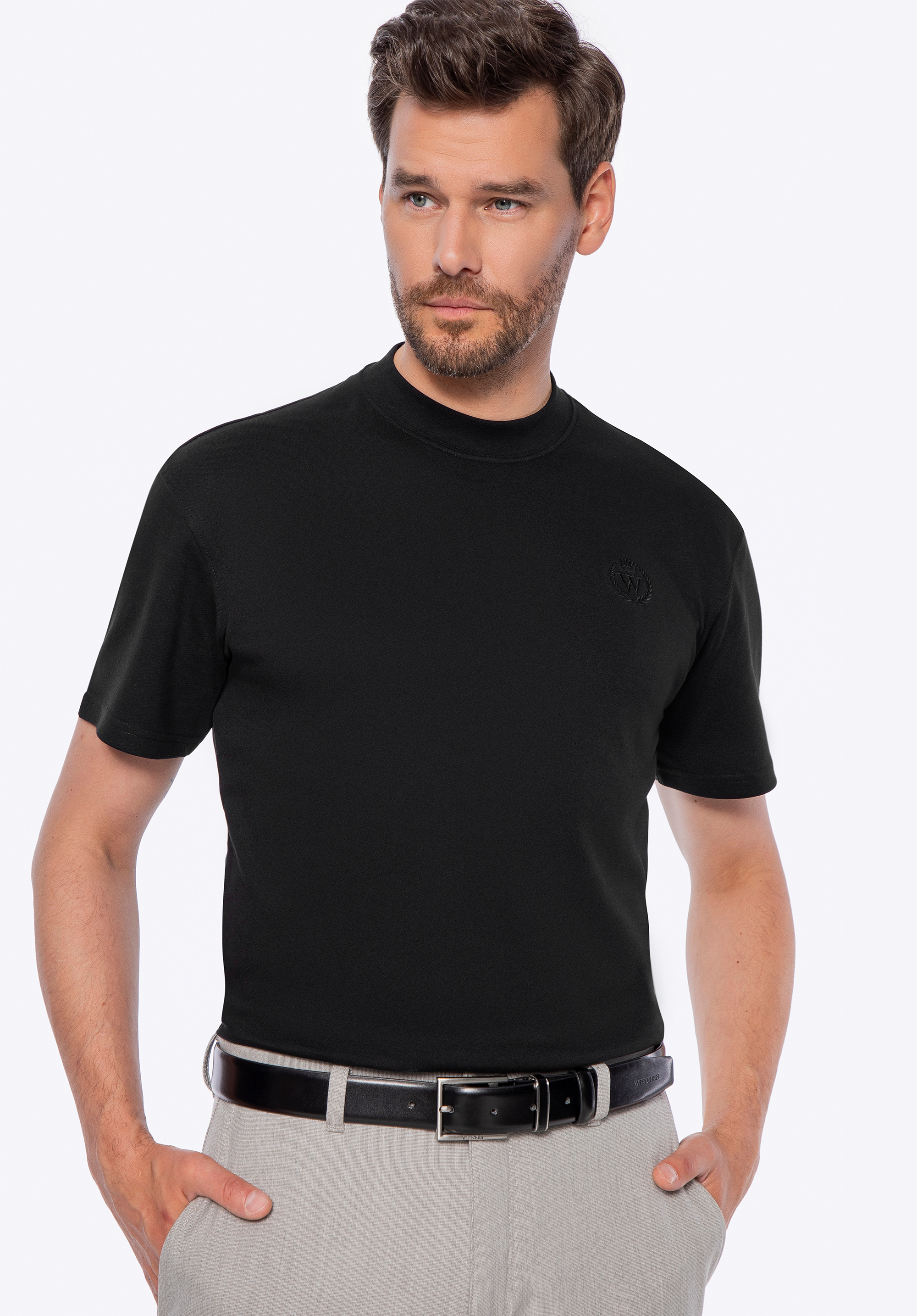 Herren-T-Shirt aus Baumwolle, schwarz, M0-99-100-1-2XL, Bild 1