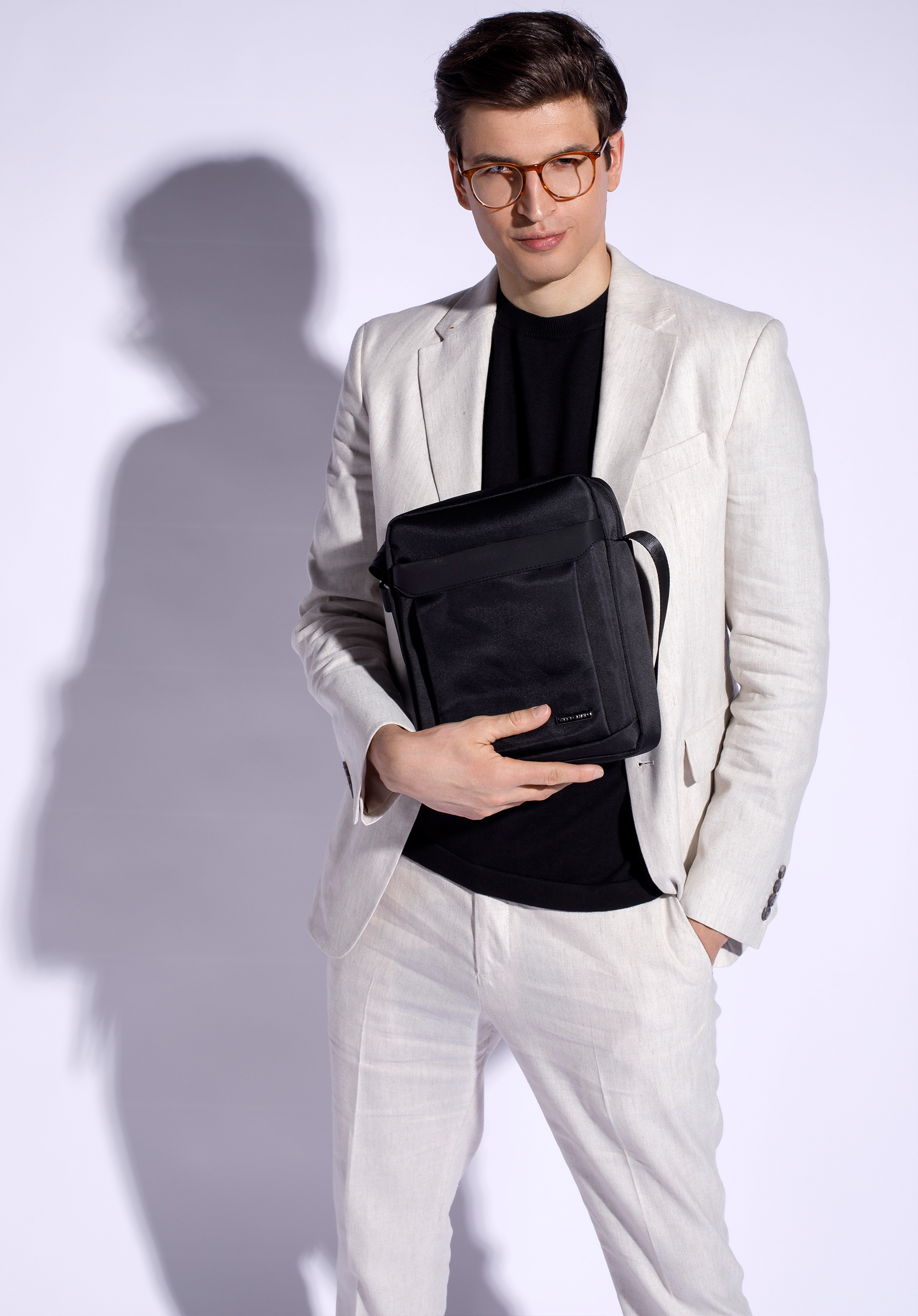 Herren-Umhängetasche, schwarz, 94-4P-201-1, Bild 1