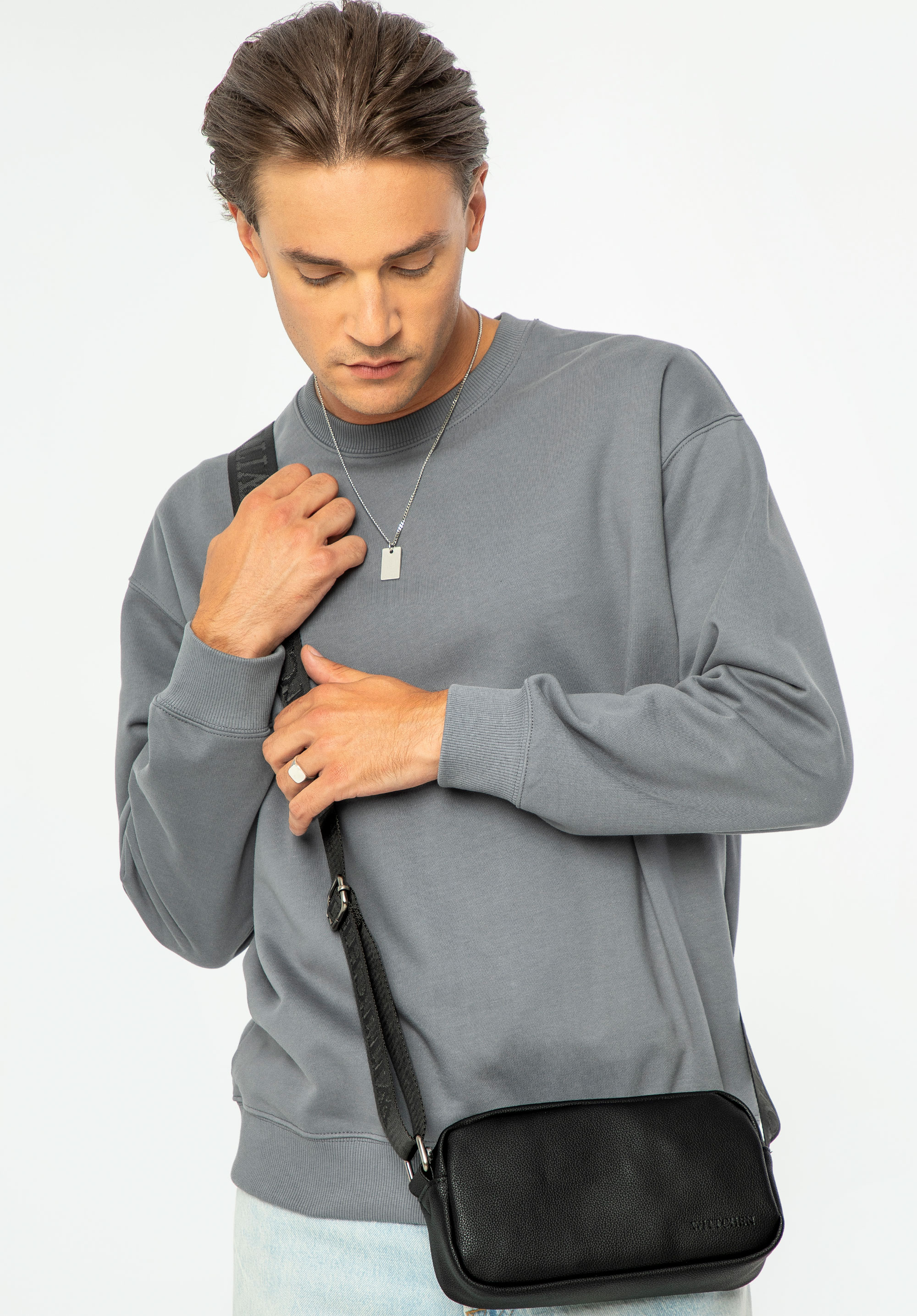 Herren-Umhängetasche aus Kunstleder, schwarz, 98-4P-508-1, Bild 1