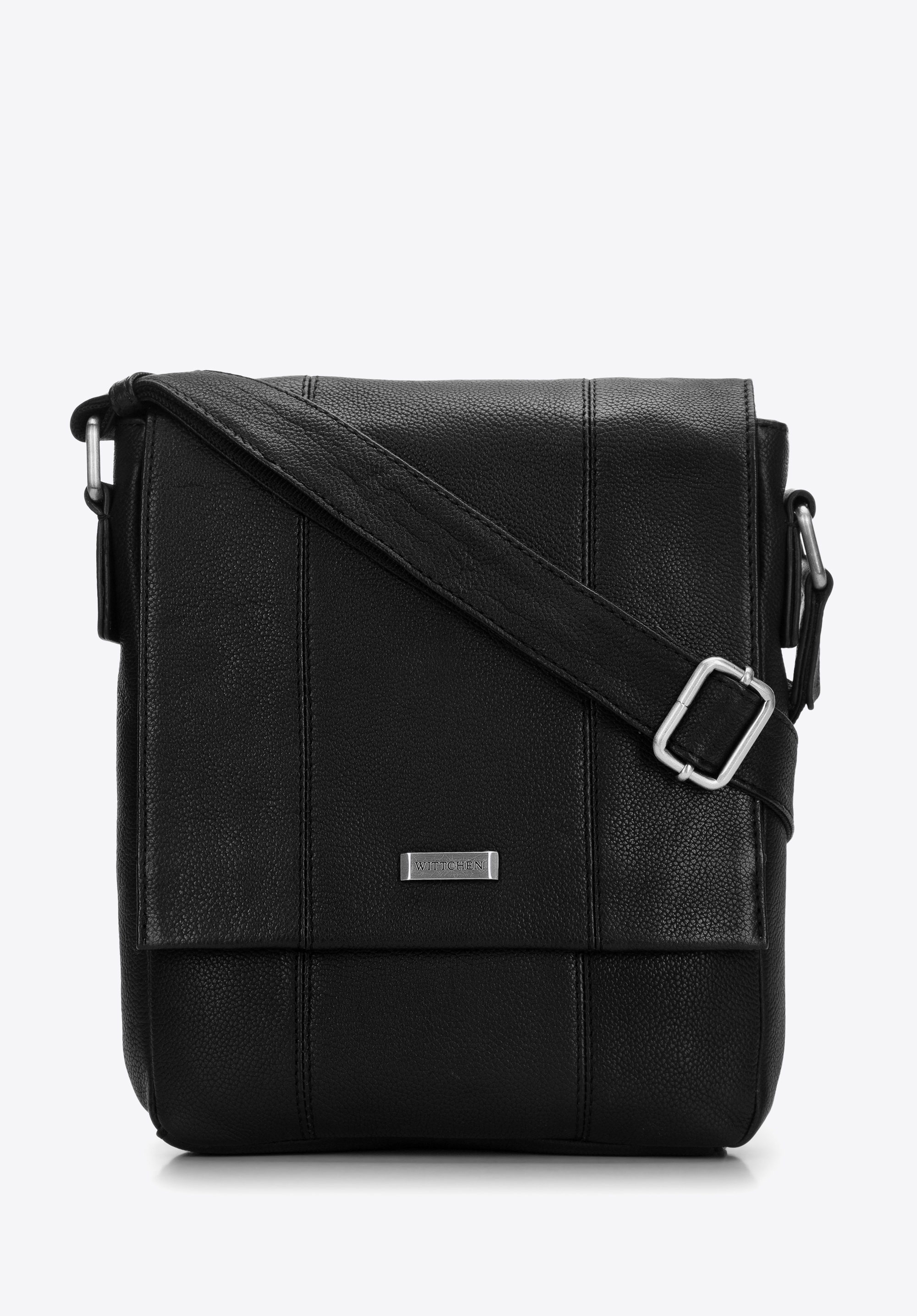 Mittelgroße Herrentasche mit Fronttasche, schwarz, 97-4U-008-1, Bild 1