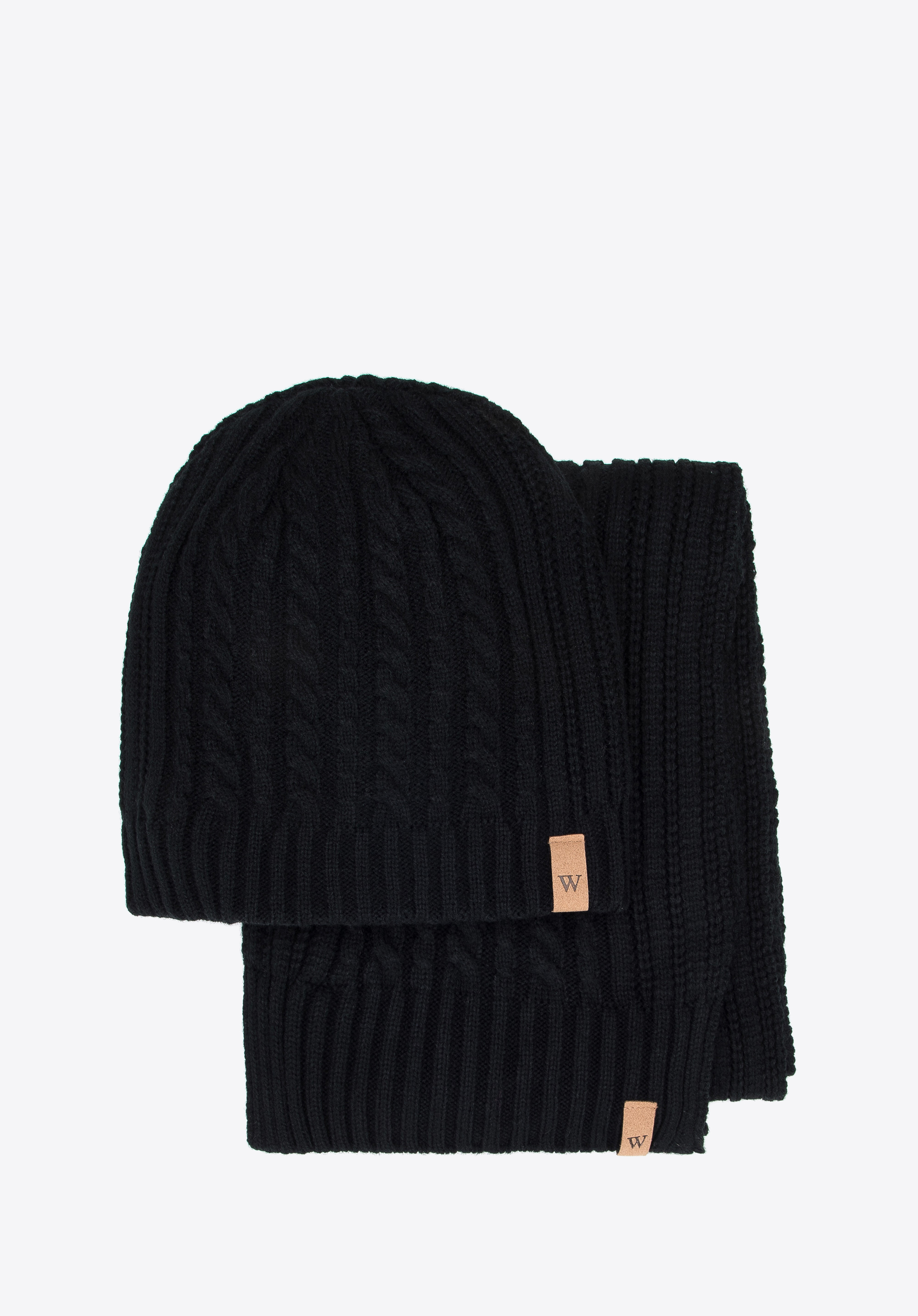 Herren-Winterset mit dekorativem Geflecht, schwarz, 95-SF-005-1, Bild 1