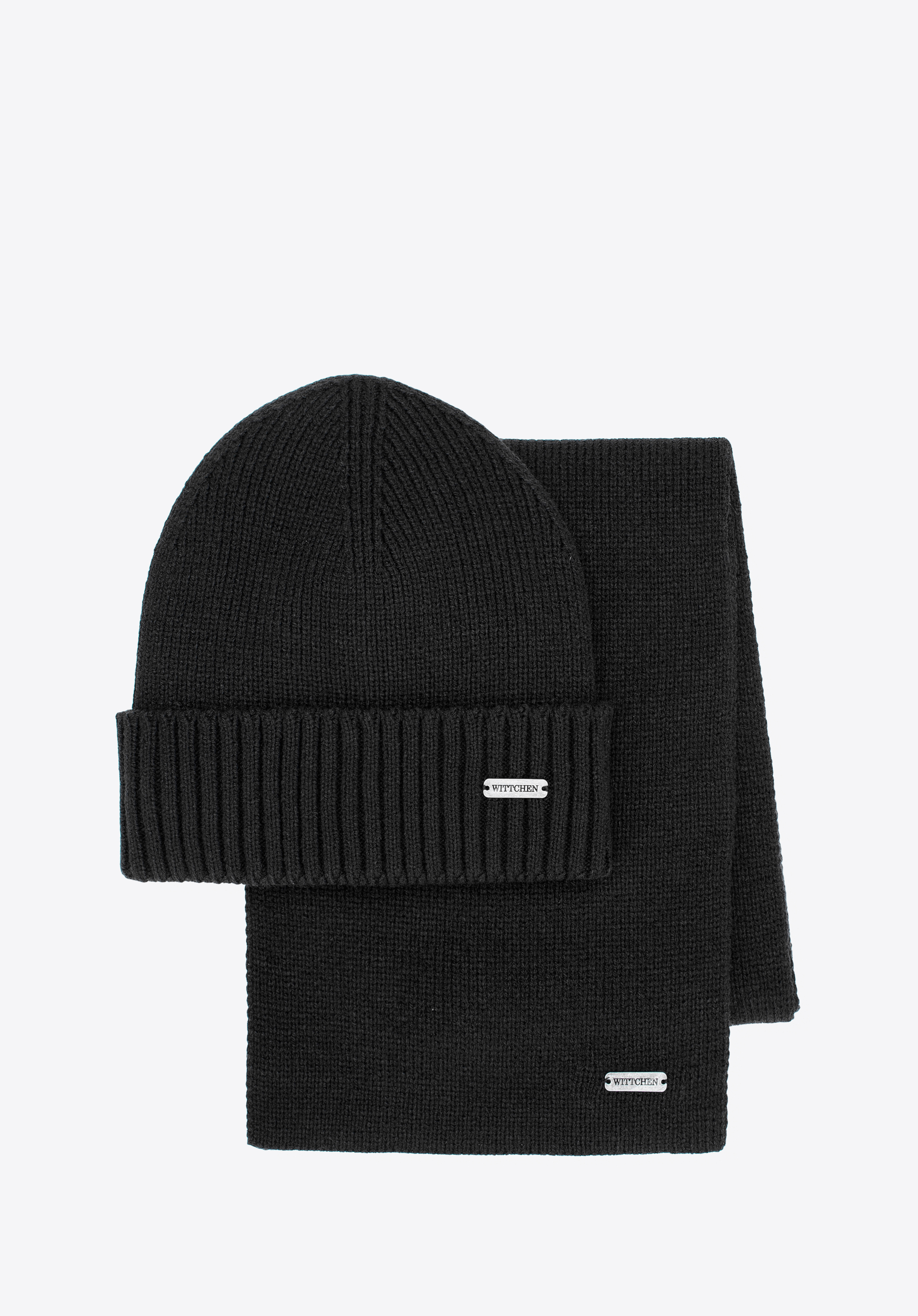 Herren Winterset: Mütze und Schal, schwarz, 101-SF-006-1, Bild 1