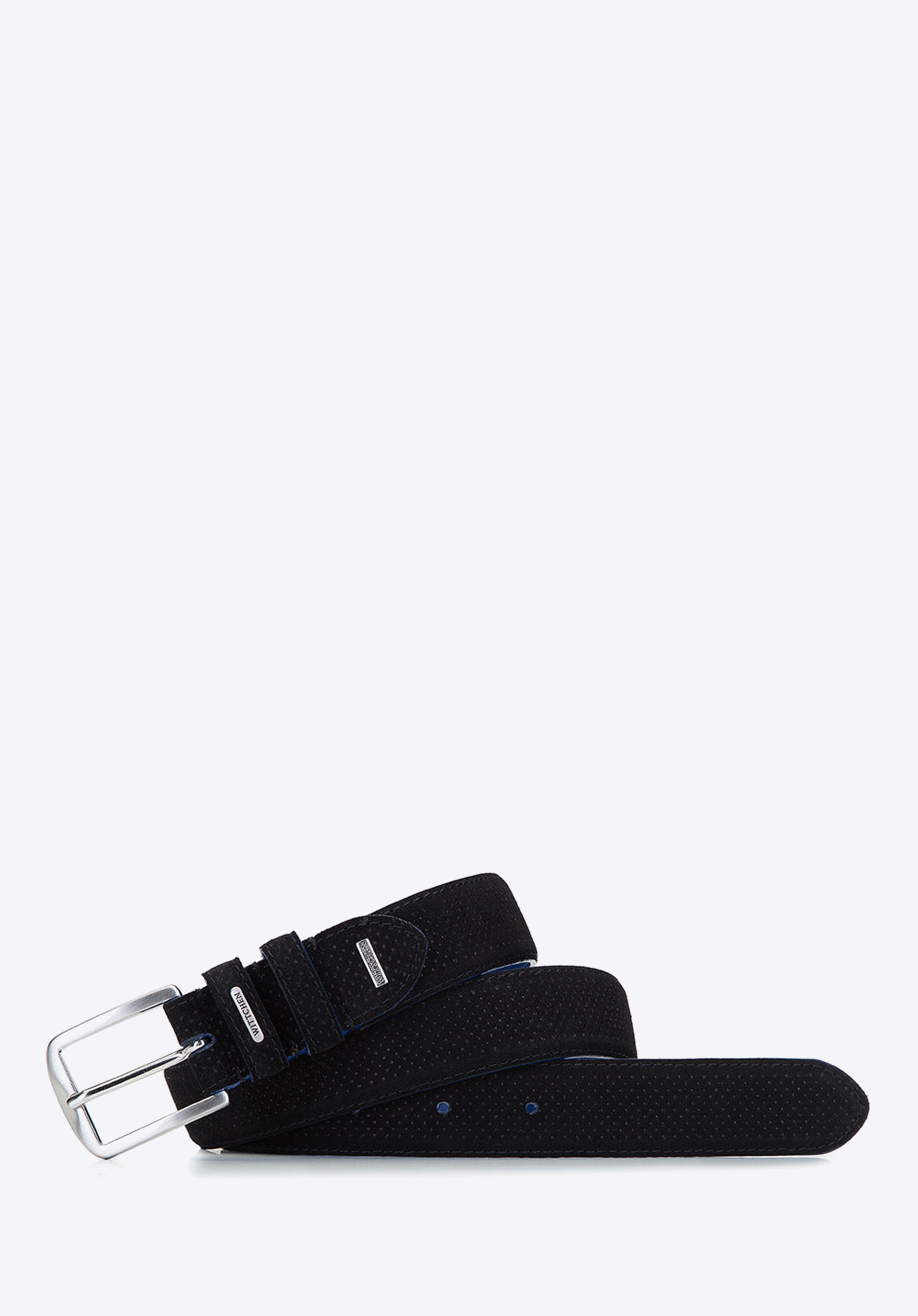 HERRENGÜRTEL AUS VELOURSLEDER, schwarz, 92-8M-370-1-12, Bild 1