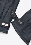 Herrenhandschuhe aus Leder mit dekorativen Druckknöpfen, schwarz, 39-6A-014-5-L, Bild 4